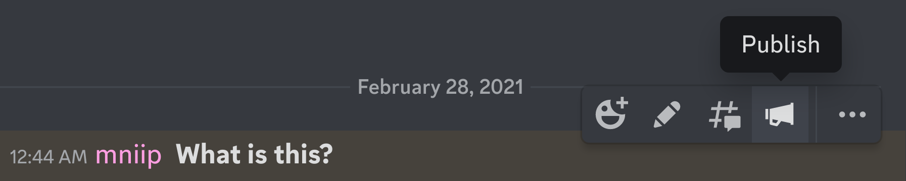 Publish button on a message